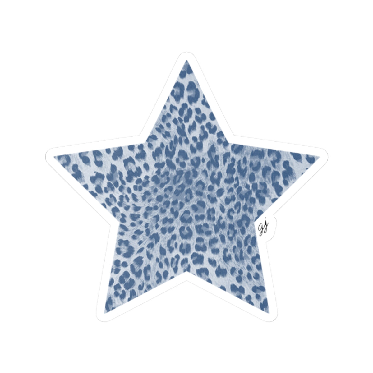 Blue Leopard Star Sticker