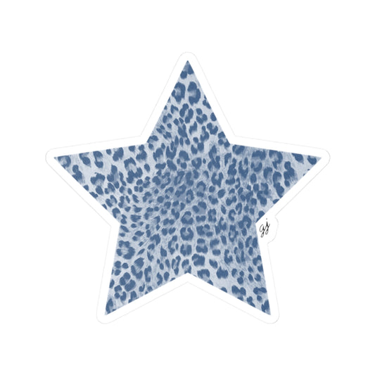 Blue Leopard Star Sticker